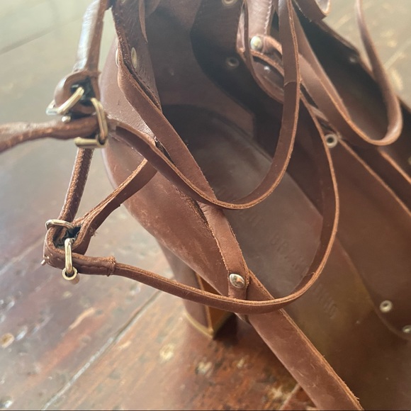 NWOT Veronique Branquinho ROOT BEER Brown Sandals - 39/8 -GLADIATOR INSPO Style - Picture 8 of 12